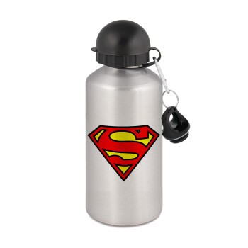 Superman vintage, Metallic water jug, Silver, aluminum 500ml