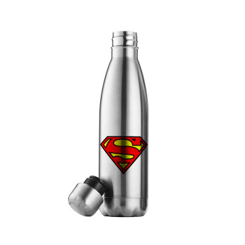 Superman vintage, Μεταλλικό παγούρι θερμός Inox (Stainless steel), διπλού τοιχώματος, 500ml