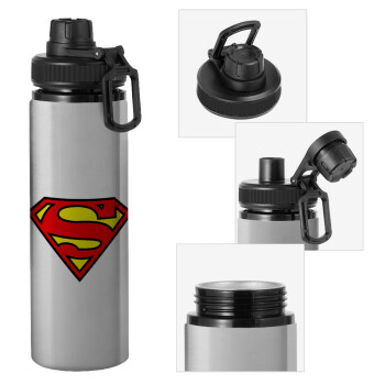 Superman vintage, Metallic water bottle with safety cap, 850ml aluminum