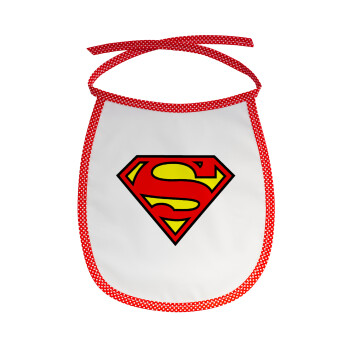 Superman vintage, Σαλιάρα μωρού αλέκιαστη με κορδόνι Κόκκινη