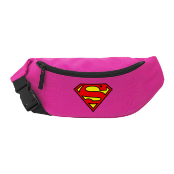 Superman vintage, Unisex τσαντάκι μέσης (μπανάνα) χρώματος ΡΟΖ με 2 τσέπες