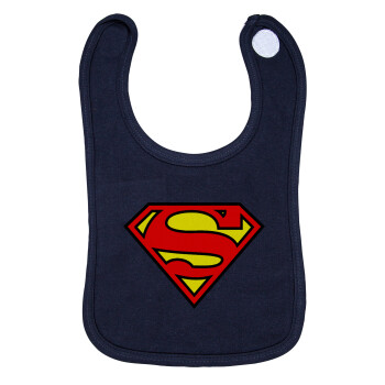 Superman vintage, Σαλιάρα με Σκρατς 100% Organic Cotton Μπλε (0-18 months)