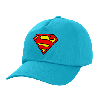 Superman vintage, Καπέλο Ενηλίκων Baseball, 100% Βαμβακερό,  Γαλάζιο (ΒΑΜΒΑΚΕΡΟ, ΕΝΗΛΙΚΩΝ, UNISEX, ONE SIZE)