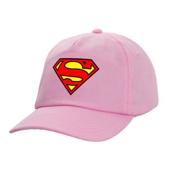 Superman vintage, Casual children's baseball cap, 100% Cotton Twill, PINK (COTTON, CHILDREN'S, ONE SIZE)