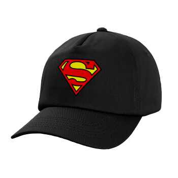 Superman vintage, Καπέλο παιδικό Baseball, 100% Βαμβακερό,  Μαύρο