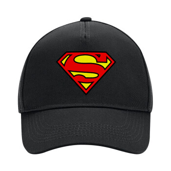 Superman vintage, Καπέλο Ενηλίκων Ultimate ΜΑΥΡΟ, (100% ΒΑΜΒΑΚΕΡΟ DRILL, ΕΝΗΛΙΚΩΝ, UNISEX, ONE SIZE)
