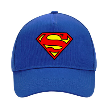 Superman vintage, Ultimate Adult Hat BLUE, (100% COTTON DRILL, ADULT, UNISEX, ONE SIZE)