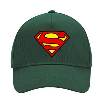 Superman vintage, Adult Ultimate Hat GREEN, (100% COTTON DRILL, ADULT, UNISEX, ONE SIZE)