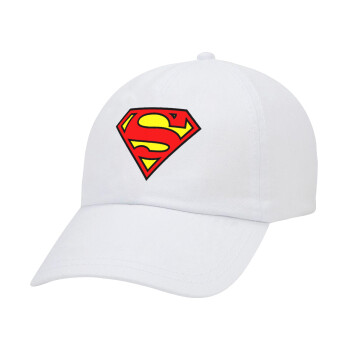 Superman vintage, Καπέλο Ενηλίκων Baseball Λευκό 5-φύλλο (POLYESTER, ΕΝΗΛΙΚΩΝ, UNISEX, ONE SIZE)