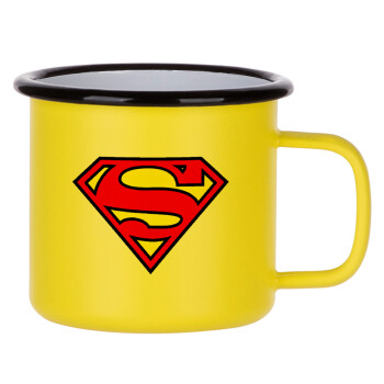 Superman vintage, Metallic enamel MATT Yellow cup 360ml