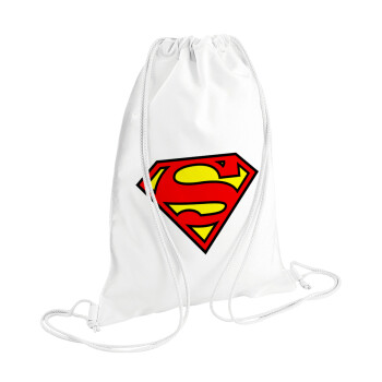 Superman vintage, Backpack pouch GYMBAG white (28x40cm)