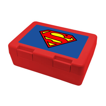 Superman vintage, Children's cookie container RED 185x128x65mm (BPA free plastic)