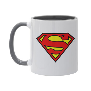 Superman vintage, Mug colored grey, ceramic, 330ml