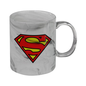 Superman vintage, Mug ceramic marble style, 330ml