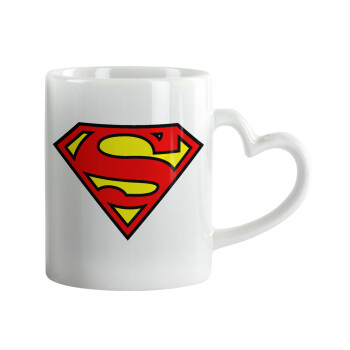 Superman vintage, Mug heart handle, ceramic, 330ml