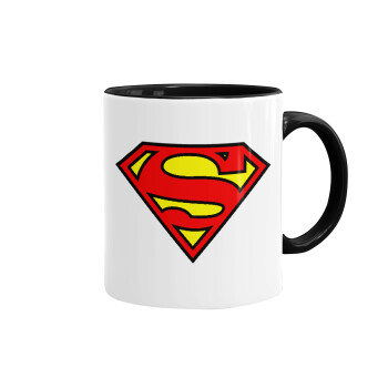 Superman vintage, Mug colored black, ceramic, 330ml
