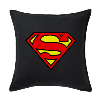 Superman vintage, Sofa cushion black 50x50cm includes filling