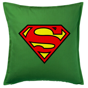 Superman vintage, Sofa cushion Green 50x50cm includes filling