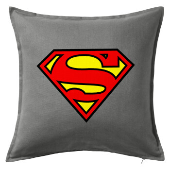 Superman vintage, Sofa cushion Grey 50x50cm includes filling