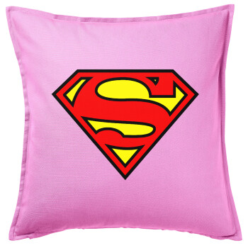 Superman vintage, Sofa cushion Pink 50x50cm includes filling