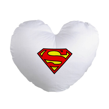 Superman vintage, Μαξιλάρι καναπέ καρδιά 40x40cm περιέχεται το  γέμισμα