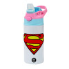 Children's hot water bottle, stainless steel, with safety straw, Pink/BlueCiel (360ml) BPA FREE