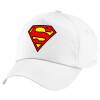 Children's Baseball Cap, 100% Cotton Twill, White (COTTON, CHILDREN'S, UNISEX, ONE SIZE)