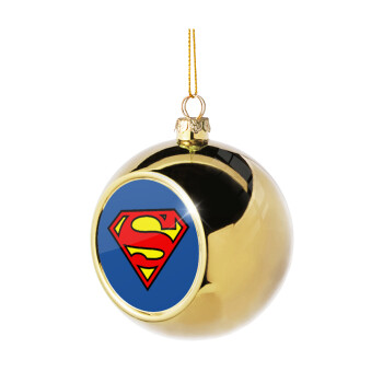 Superman vintage, Golden Christmas tree ball ornament 8cm