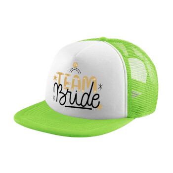 Team Bride Ruby, Child's Soft Trucker Hat with Green/White Mesh (POLYESTER, CHILDREN'S, ONE SIZE)