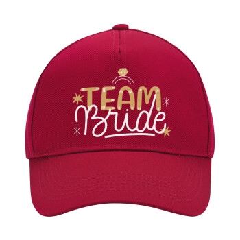 Team Bride Ruby, Adult Ultimate Hat RED, (100% COTTON DRILL, ADULT, UNISEX, ONE SIZE)