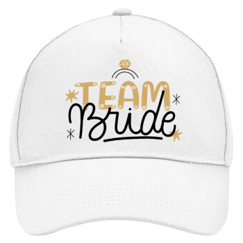 Team Bride Ruby, Καπέλο Ενηλίκων Baseball, Drill, Λευκό (100% ΒΑΜΒΑΚΕΡΟ, ΕΝΗΛΙΚΩΝ, UNISEX, ONE SIZE)