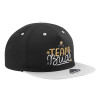 Adult Flat Snapback Hat Black/Grey, (100% COTTON TWILL, ADULT, UNISEX, ONE SIZE)