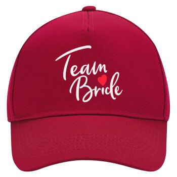 Team Bride red heart, Adult Ultimate Hat RED, (100% COTTON DRILL, ADULT, UNISEX, ONE SIZE)