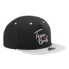 Adult Flat Snapback Hat Black/Grey, (100% COTTON TWILL, ADULT, UNISEX, ONE SIZE)