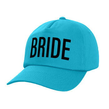 BRIDE, Adult Baseball Cap, 100% Cotton, Blue (COTTON, ADULT, UNISEX, ONE SIZE)