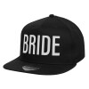 Children's Flat Snapback Hat, Black (100% COTTON, CHILD, UNISEX, ONE SIZE)