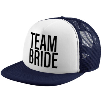 TEAM BRIDE, Adult Soft Trucker Hat with Dark Blue/White Mesh (POLYESTER, ADULT, UNISEX, ONE SIZE)