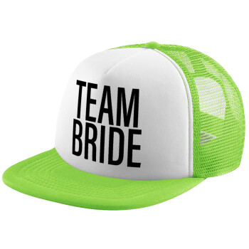 TEAM BRIDE, Child's Soft Trucker Hat with Green/White Mesh (POLYESTER, CHILDREN'S, ONE SIZE)