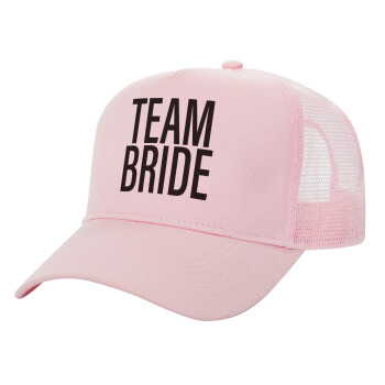 TEAM BRIDE, Structured Trucker Children's Hat, with Mesh, PINK (100% COTTON, CHILDREN'S, UNISEX, ONE SIZE)