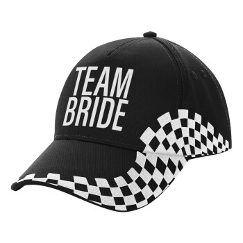 TEAM BRIDE, Adult Ultimate BLACK RACING Cap, (100% COTTON DRILL, ADULT, UNISEX, ONE SIZE)