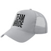 Adult Structured Trucker Hat, with Mesh, GRAY (100% COTTON, ADULT, UNISEX, ONE SIZE)