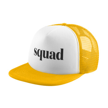 Squad display, Καπέλο Ενηλίκων Soft Trucker με Δίχτυ Κίτρινο/White (POLYESTER, ΕΝΗΛΙΚΩΝ, UNISEX, ONE SIZE)