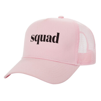 Squad display, Structured Trucker Children's Hat, with Mesh, PINK (100% COTTON, CHILDREN'S, UNISEX, ONE SIZE)