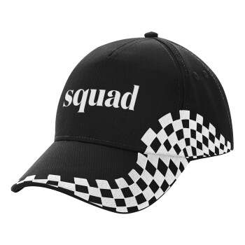 Squad display, Adult Ultimate BLACK RACING Cap, (100% COTTON DRILL, ADULT, UNISEX, ONE SIZE)