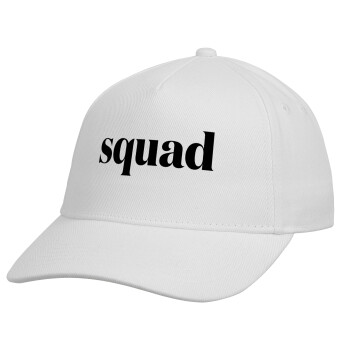 Squad display, Καπέλο παιδικό Baseball, Drill, Λευκό (100% ΒΑΜΒΑΚΕΡΟ, ΠΑΙΔΙΚΟ, UNISEX, ONE SIZE)