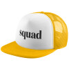 Adult Soft Trucker Hat with Yellow/White Mesh (POLYESTER, ADULT, UNISEX, ONE SIZE)