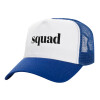 Adult Structured Trucker Hat, with Mesh, WHITE/BLUE (100% COTTON, ADULT, UNISEX, ONE SIZE)