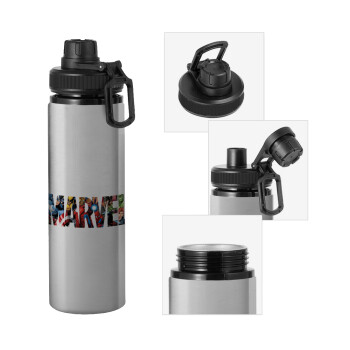 MARVEL characters, Metallic water bottle with safety cap, 850ml aluminum