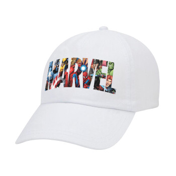 MARVEL characters, Καπέλο Ενηλίκων Baseball Λευκό 5-φύλλο (POLYESTER, ΕΝΗΛΙΚΩΝ, UNISEX, ONE SIZE)