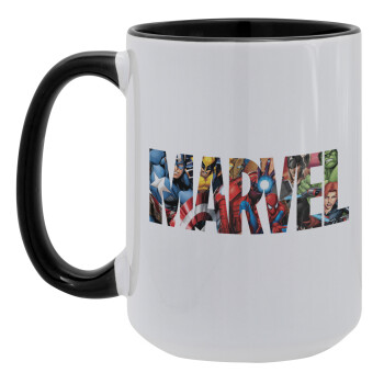 MARVEL characters, Κούπα Mega 15oz, κεραμική Μαύρη, 450ml